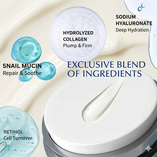 Pure Silk Retinol Night Cream w/ Hyaluronic Acid & Snail Mucin, PM Age Renewal (50mL)