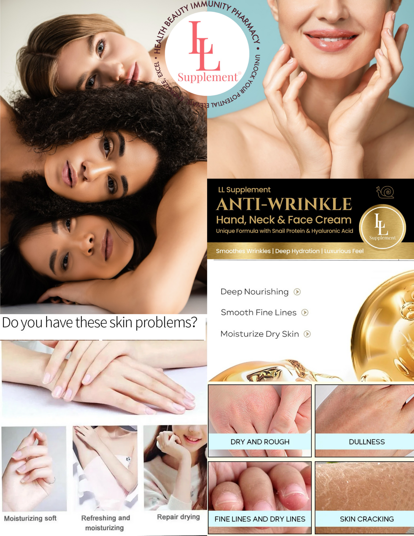 LL Anti-Wrinkle Hand, Neck & Face Cream LL Supplement