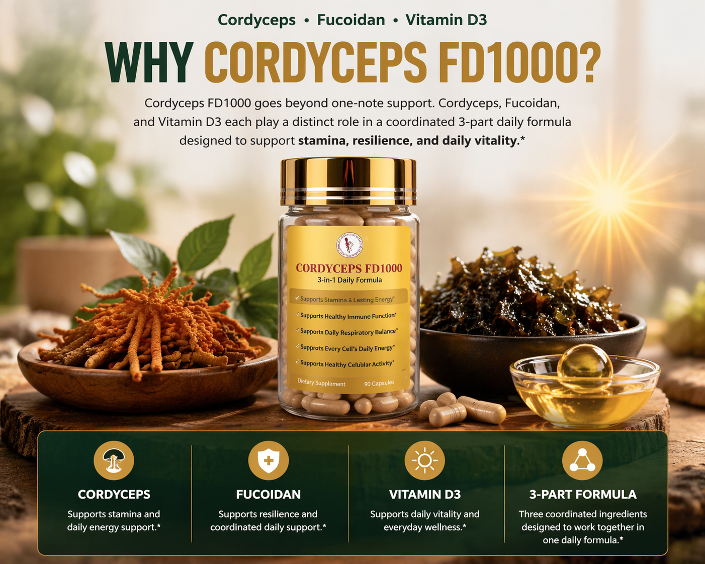 Cordyceps FD1000 Powerful Immunity Booster