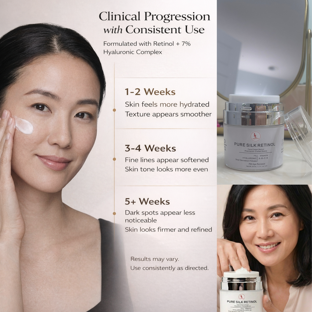 Pure Silk Retinol Night Cream w/ Hyaluronic Acid & Snail Mucin, PM Age Renewal (50mL)