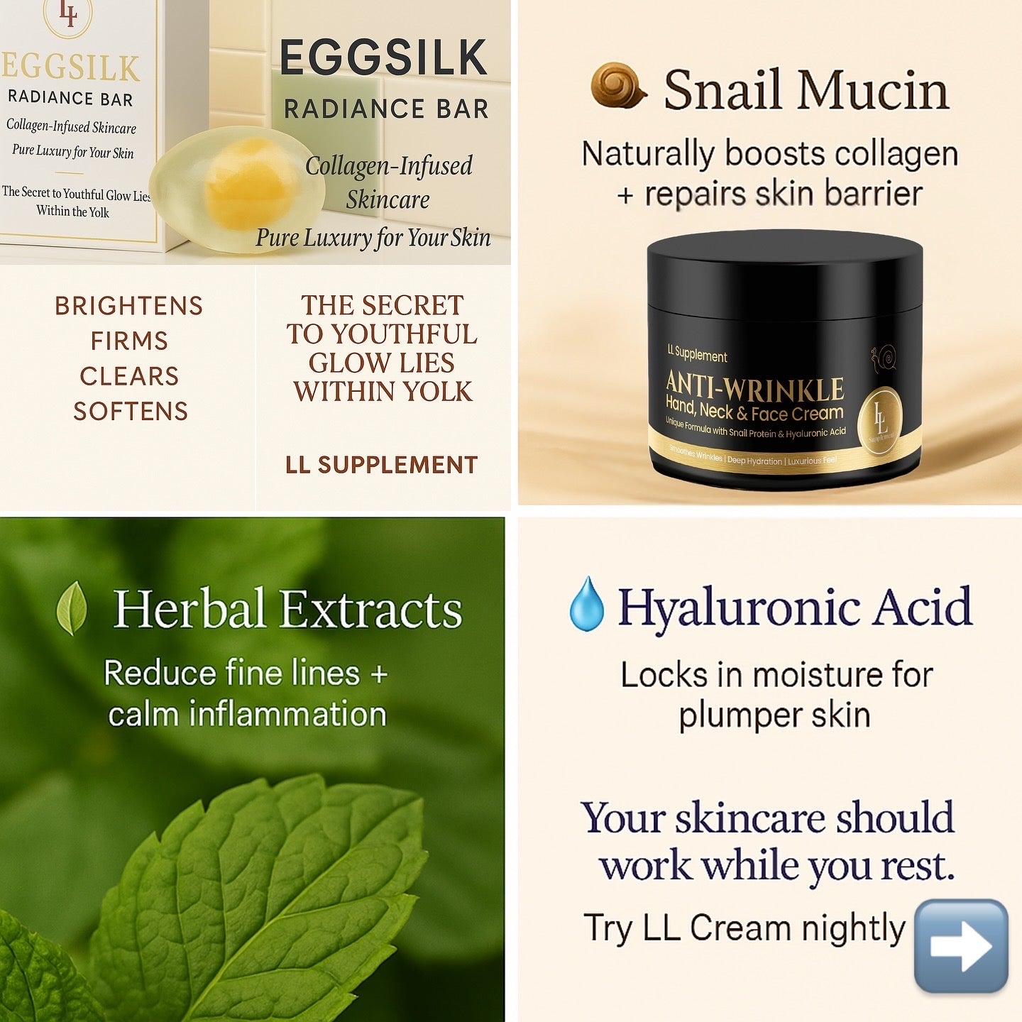 LL Anti-Wrinkle Hand, Neck & Face Cream LL Supplement