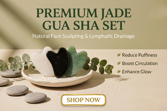 Use of Gua Sha stone for facial massage and health benefits 