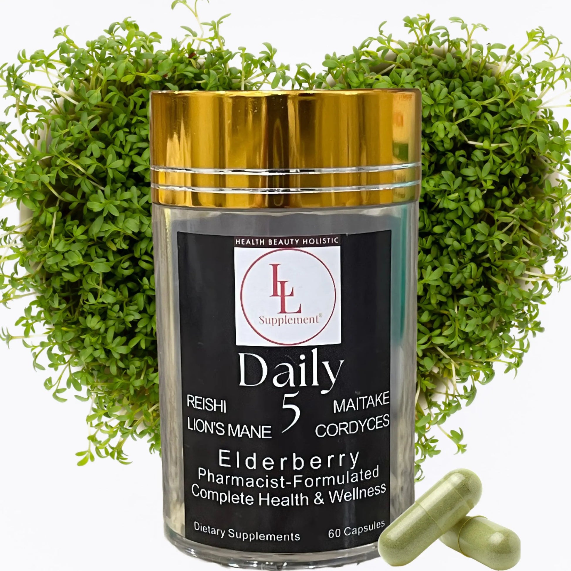 Daily 5 – Mushroom Complex &amp; Elderberry | Pharmacist’s Formulation L & L Supplement