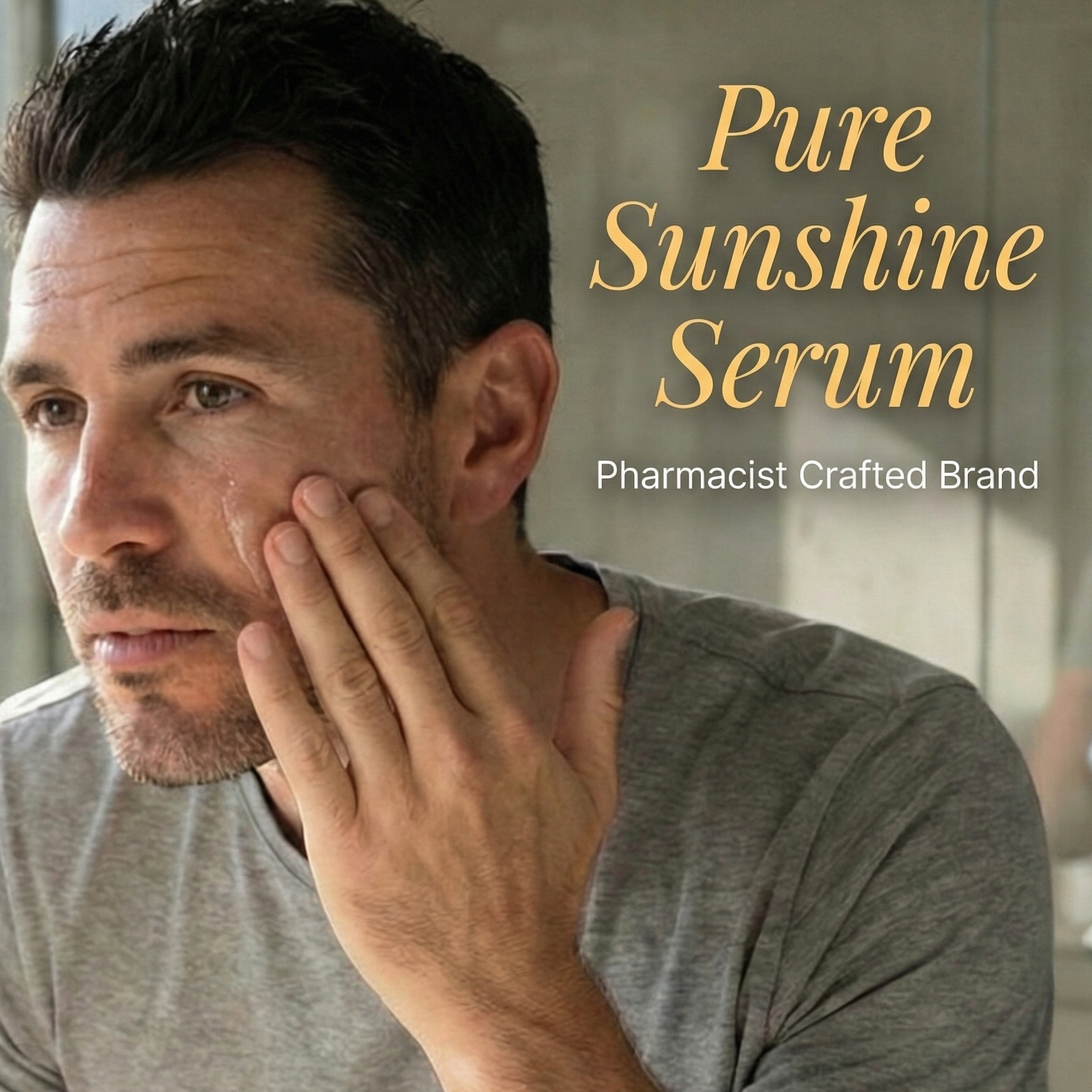 Man using sunscreen 