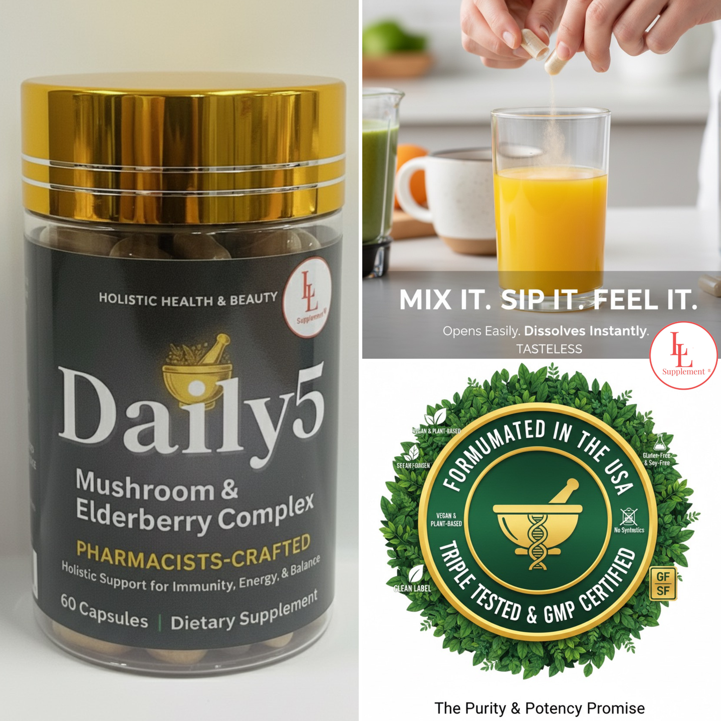 Daily 5 – Mushroom Complex and Elderberry | Pharmacist’s Formulation