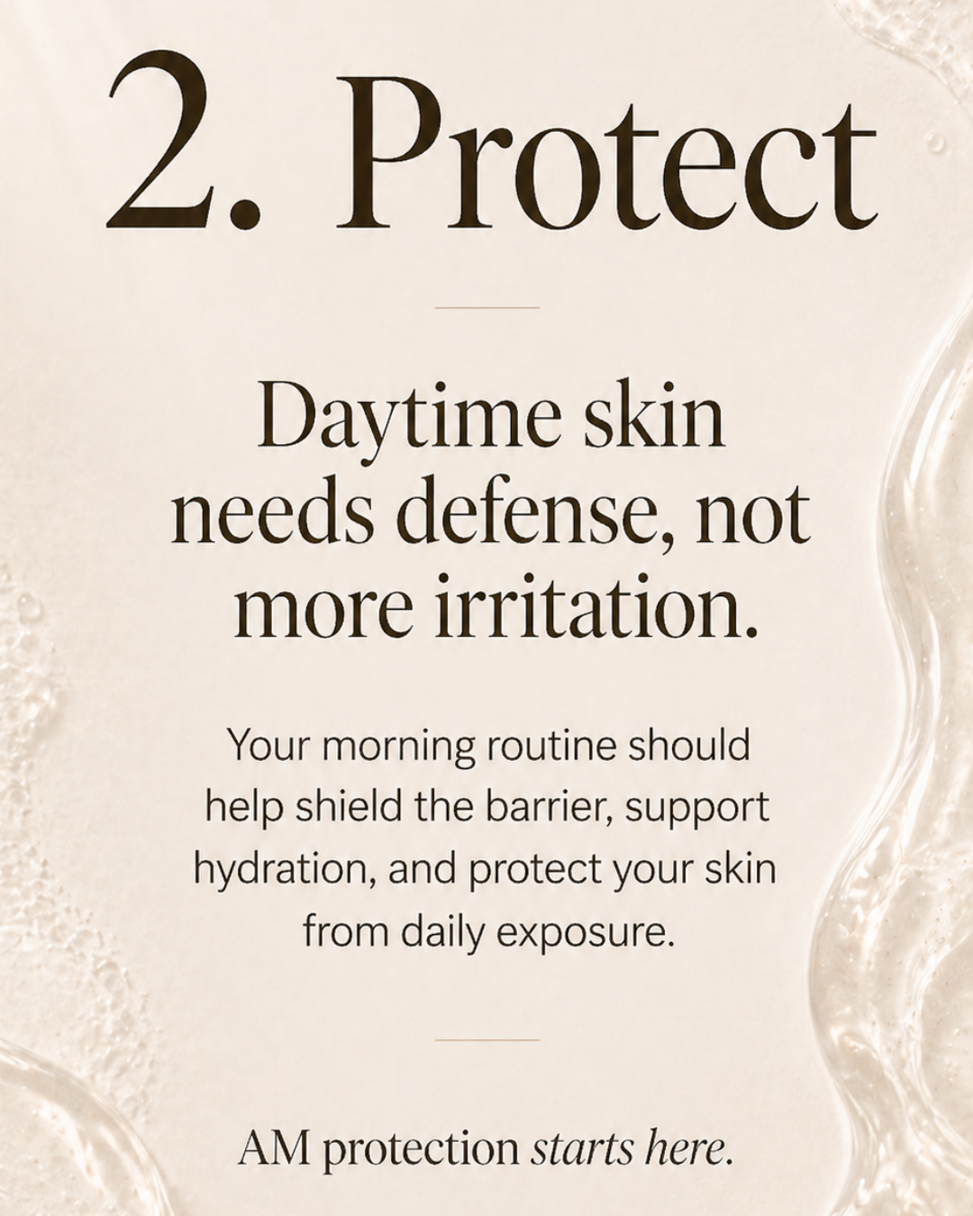 Text on skincare routine with decorative border